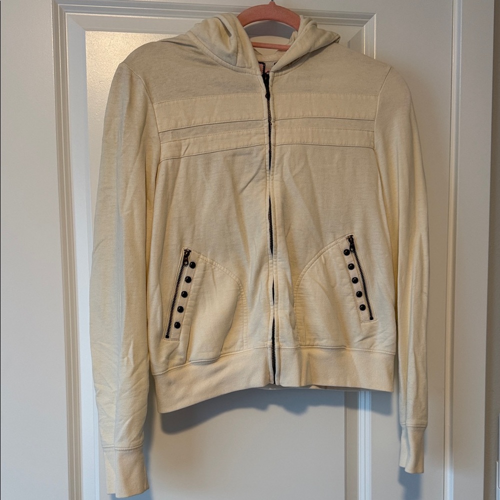 Juicy Couture Cream Zip-Up Hoodie